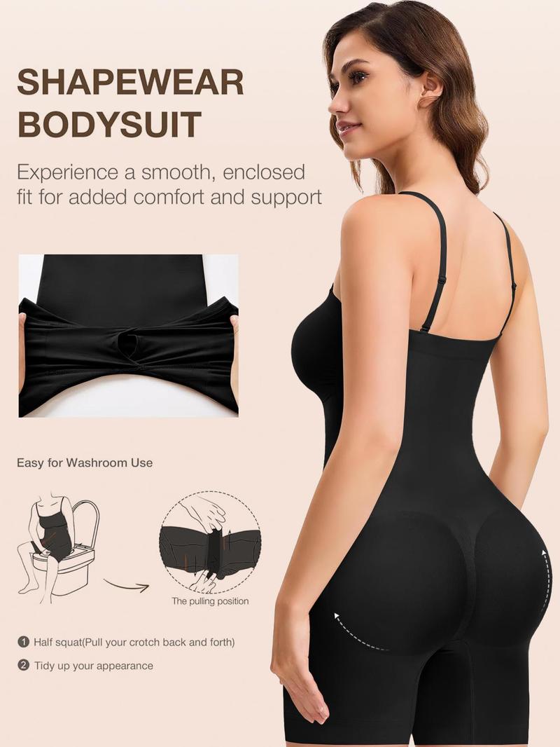 Women's Removable Straps Shapewear Bodysuit, Tummy Control Seamless Shaper, Women's Shapewear for Daily Wear, Compression Womenswear, Minimalist Seamless Tummy Tucking, Belly Control Bodysuit