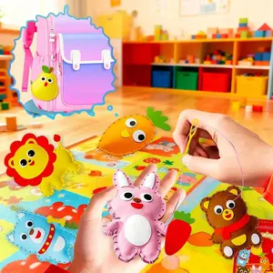 Complete Kids Sewing Starter Kit 8 Pack, Cute Animal Shape DIY Hand Sewing Craft Set, Educational Handwork Kit for Beginners, Perfect Gift for Kids