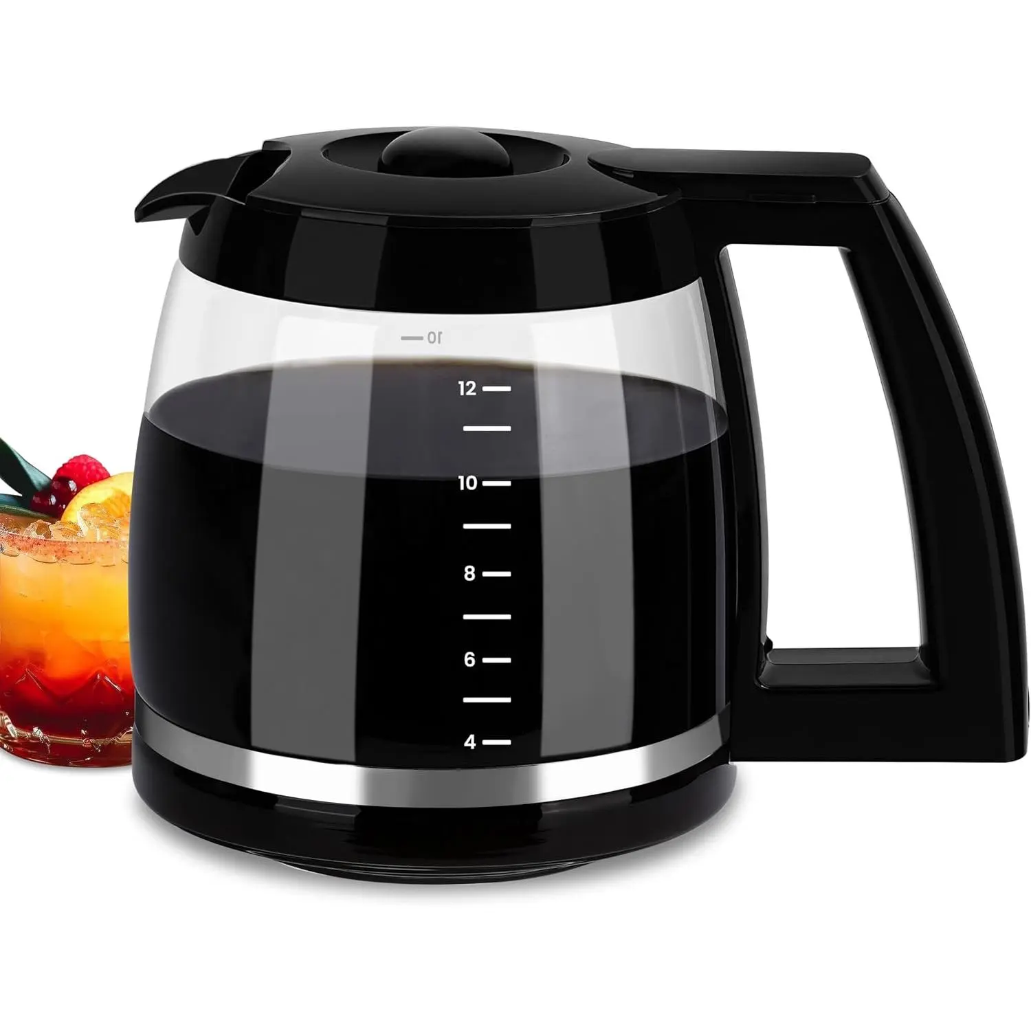 12-Cup Glass Carafe  Compatible With  Coffee Maker Models CHW-12, CHW-12P1, DCC-1100BK, DCC-1200, DCC-2650, DGB-550BK, DGB-550BK1, DGB-625BC, DGB-700BC, and SS-12 DCC-1200PRC.