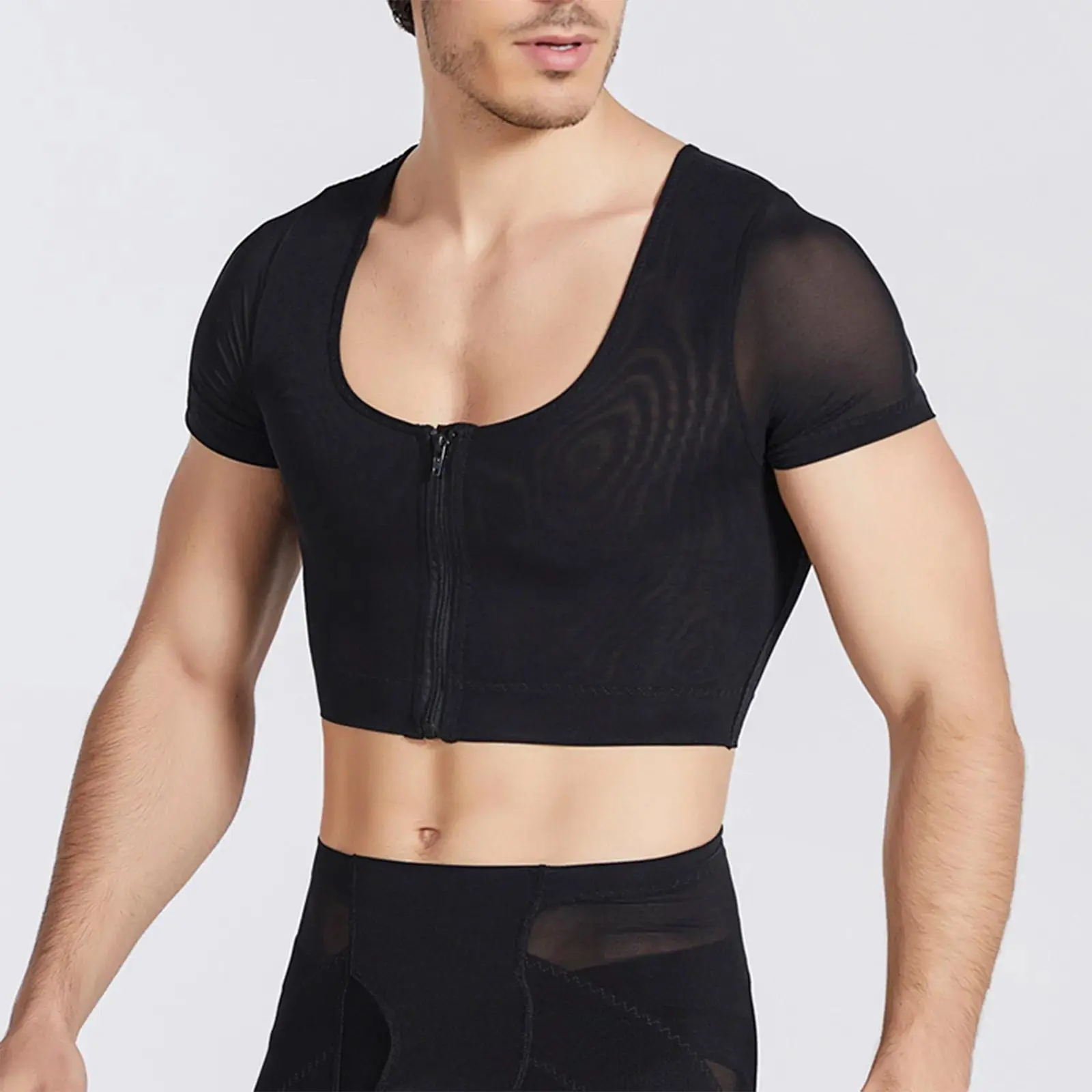 Men Chest Binder Gynecomastia Compression Vest For Post Surgery Breathable Buckle Underwear Tank Top Breast Reduction Shapewear