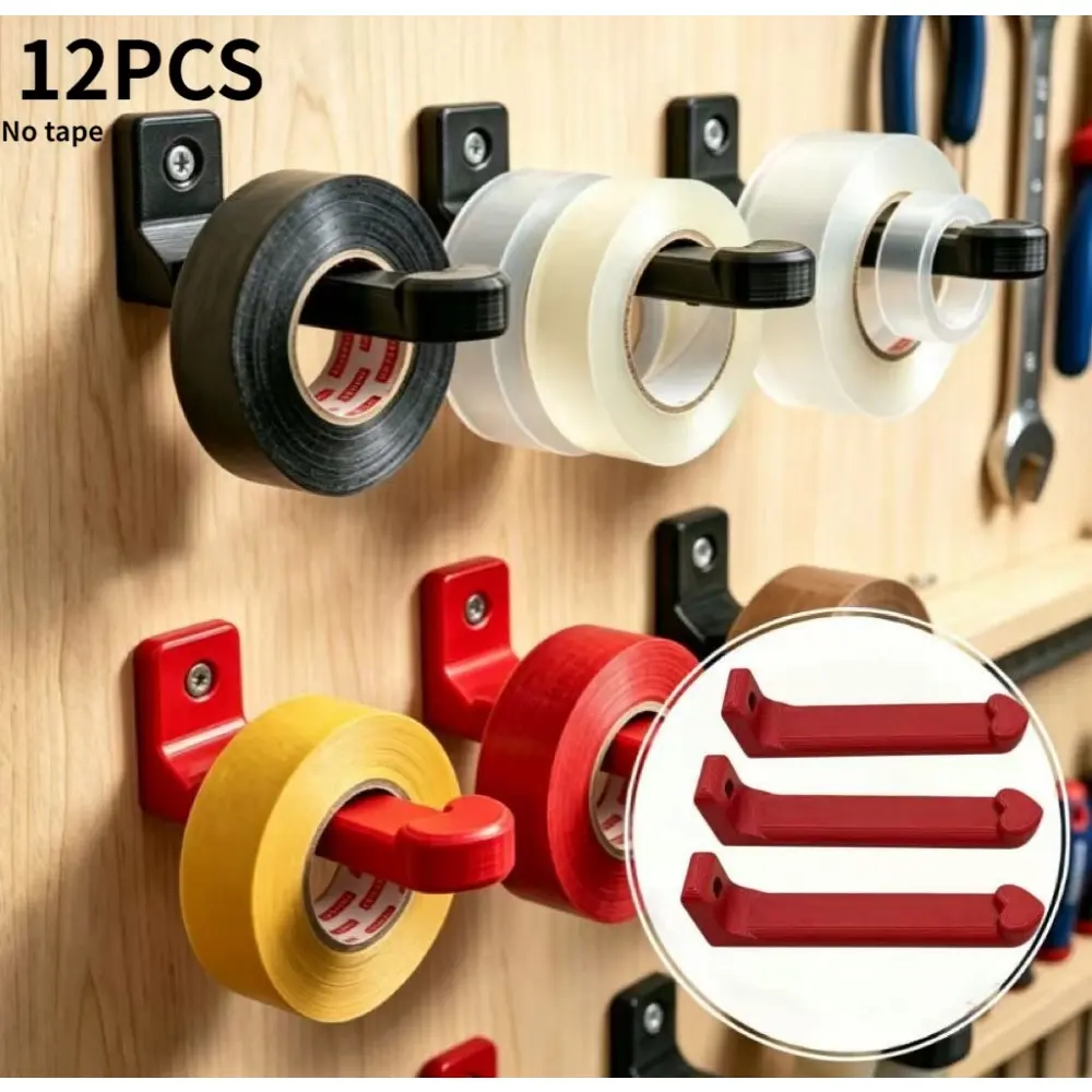 12 sturdy wall mounted tape dispensers, storage racks, multi-purpose corrosion-resistant storage hooks, office garages, manual rooms, tape storage brackets