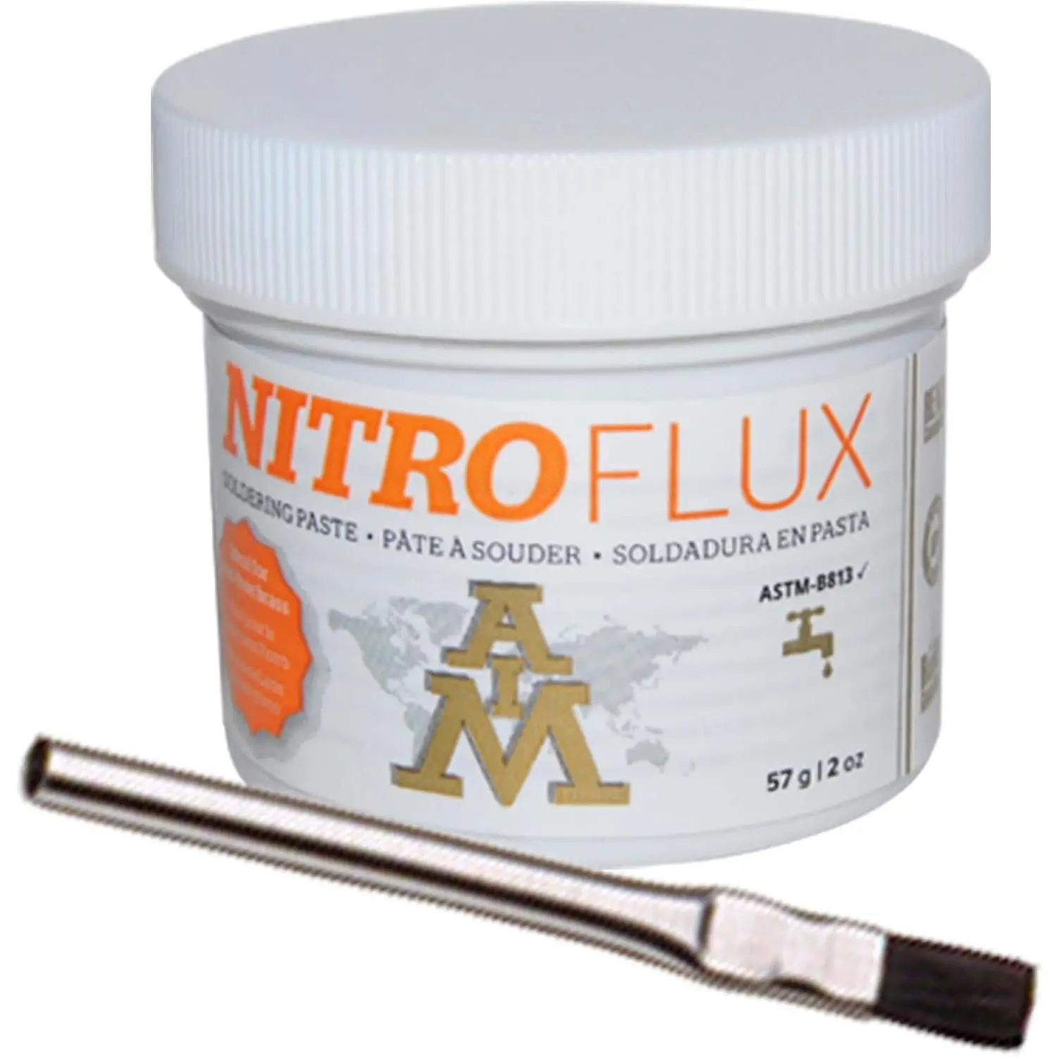 Nitroflux Solder Paste Flux Kit with brush for Plumbing and General Purposes (57g / 2oz)