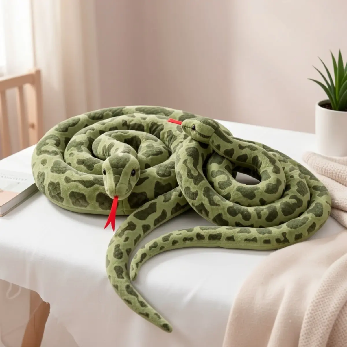 Premium Realistic Snake Plush for Pets, High-Quality Heavy Duty Stuffed Reptile Animal Dog Chew Toy, Non-Toxic Soft Interactive Fake Snake Toy for Cats Puppy, Exquisite Pet Gift
