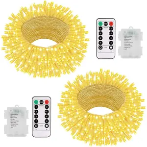 Household daily necessities echosari 2 Pack Christmas String Lights Battery Powered, 100 LED 33Ft Fairy String Lights Remote Timer 8 Modes Waterproof Fairy Lights for Bedroom Wedding Party Outdoor Indoor Decor (Warm White)