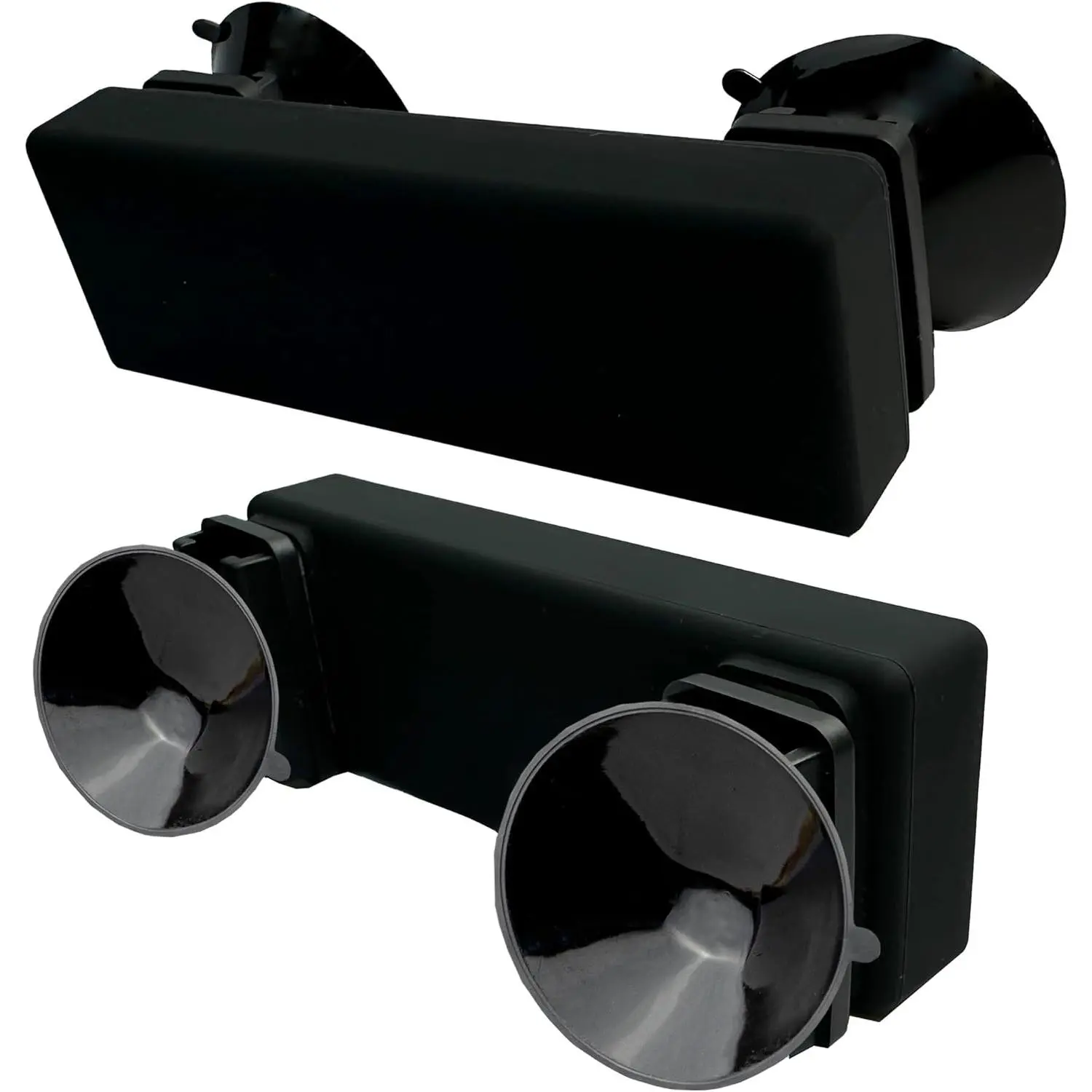 + Holders for The  Rectangular EZ Pass with Interlocking Strips (NJ, PA...) - Includes  Suction Cups and Plastic Holders for an -Black Look
