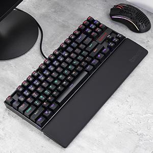 Redragon P036 Meteor M Computer Keyboard Wrist Rest Pad, Ergonomic Soft Memory Foam Wrist Support w/Anti-Slip Rubber Base, 80% 87 Keys TKL Size 14.13 x 2.87 in, 0.78 inch (20mm) Height, Black