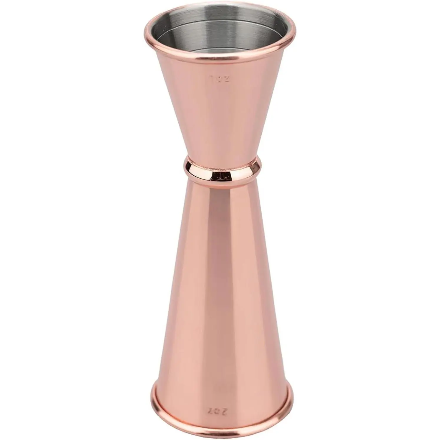 Jigger for Bartending, Cocktail Jigger 2 oz 1 oz with Measurements Inside, 304 Stainless Steel Jigger, bar Accessories, Cocktail Measuring Cup, Rose