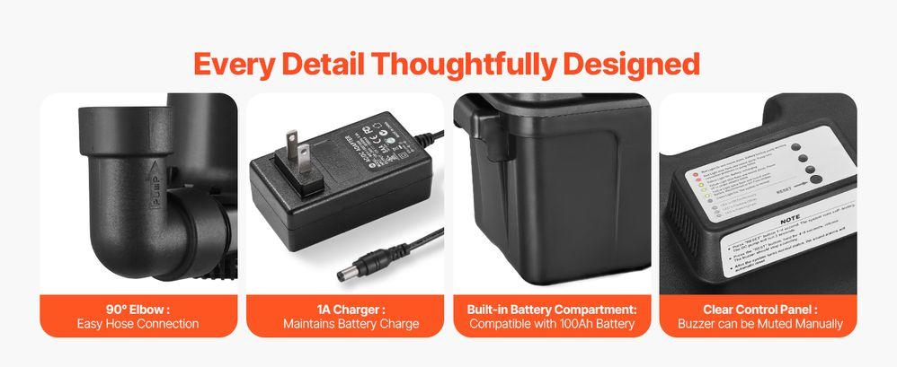 Spring new arrivals Basement Emergency Back-Up Sump Pump Backup Sump Pump System 2000GPH 0.17 HP