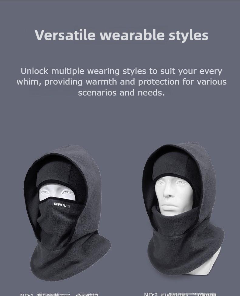 Outdoor Winter Thermal Fleece Hat, Windproof Neckband Cycling Mask, One-Piece Ski Head Cover for Cold Weather, Ideal for Skiing, Cycling & Outdoor Activities