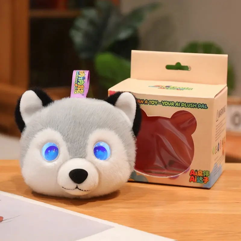 Smart Interactive Husky Plush Doll Cute Intelligent Talking Toy Portable Bag Pendant Warm Desktop Companion Creative Daily Gift