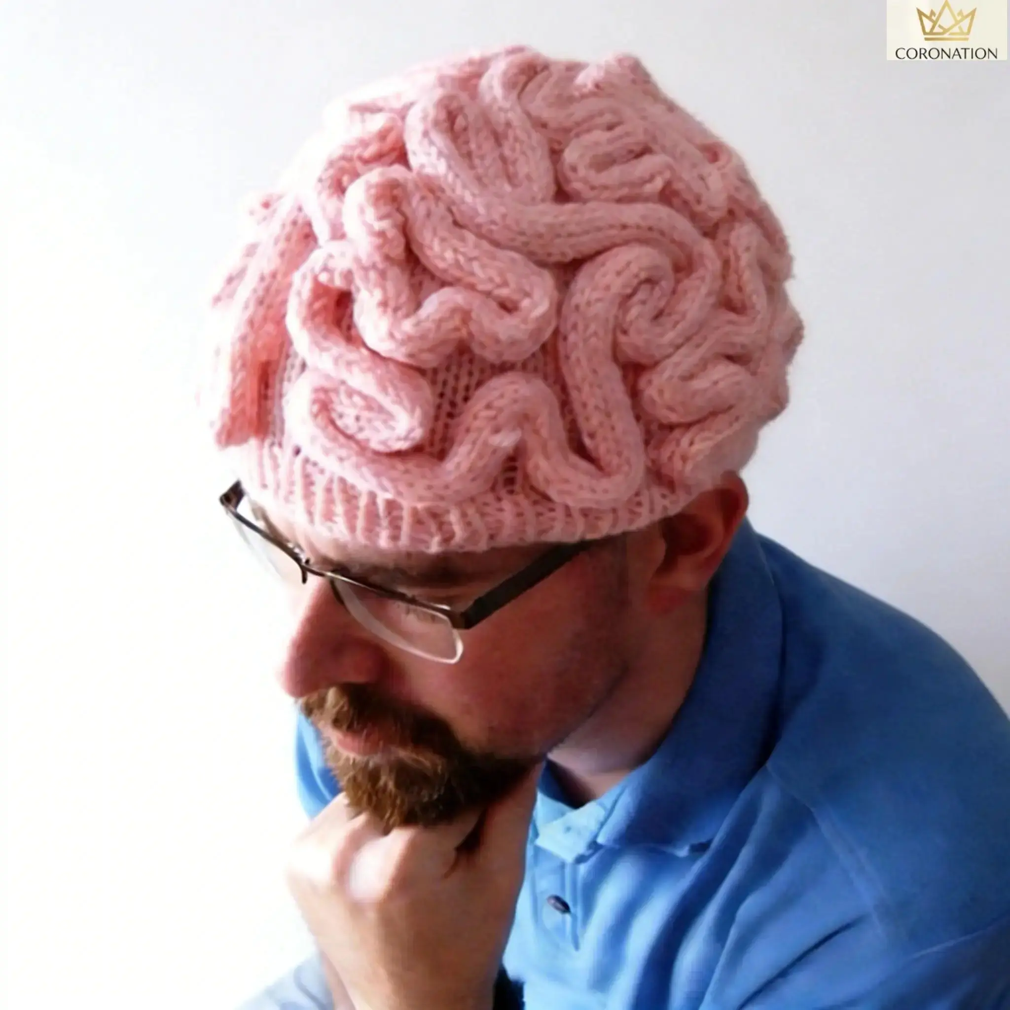 Novelty Brain Knit Hat, Y2K Quirky Brain Flower Beanie, Soft Stretchy Warm Winter Hat, Lightweight Breathable Unisex Statement Headwear for Streetwear, Parties, Festivals & Everyday Wear