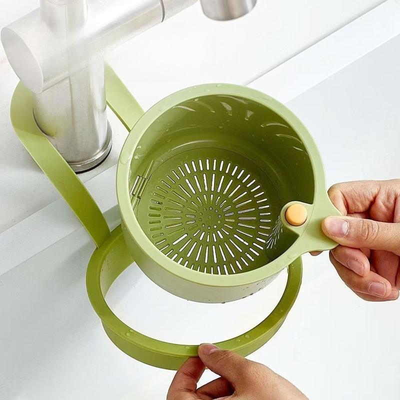 Creative Hanging Kitchen Draining Basket with Automatic Cleaning & Removable Bottom Odorproof Clogfree Sink Filter for Easy Installation Modern Design