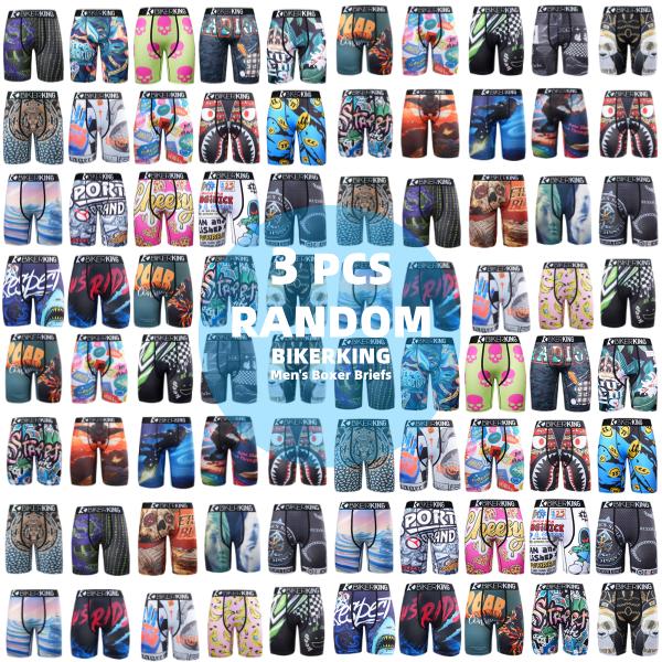 1PCS/2PCS/3PCS/4PCS Men's underwear printed pattern sports flat underwear polyester quick drying breathable sports underwear suitable for running, gym, mid waist, s-XXXL