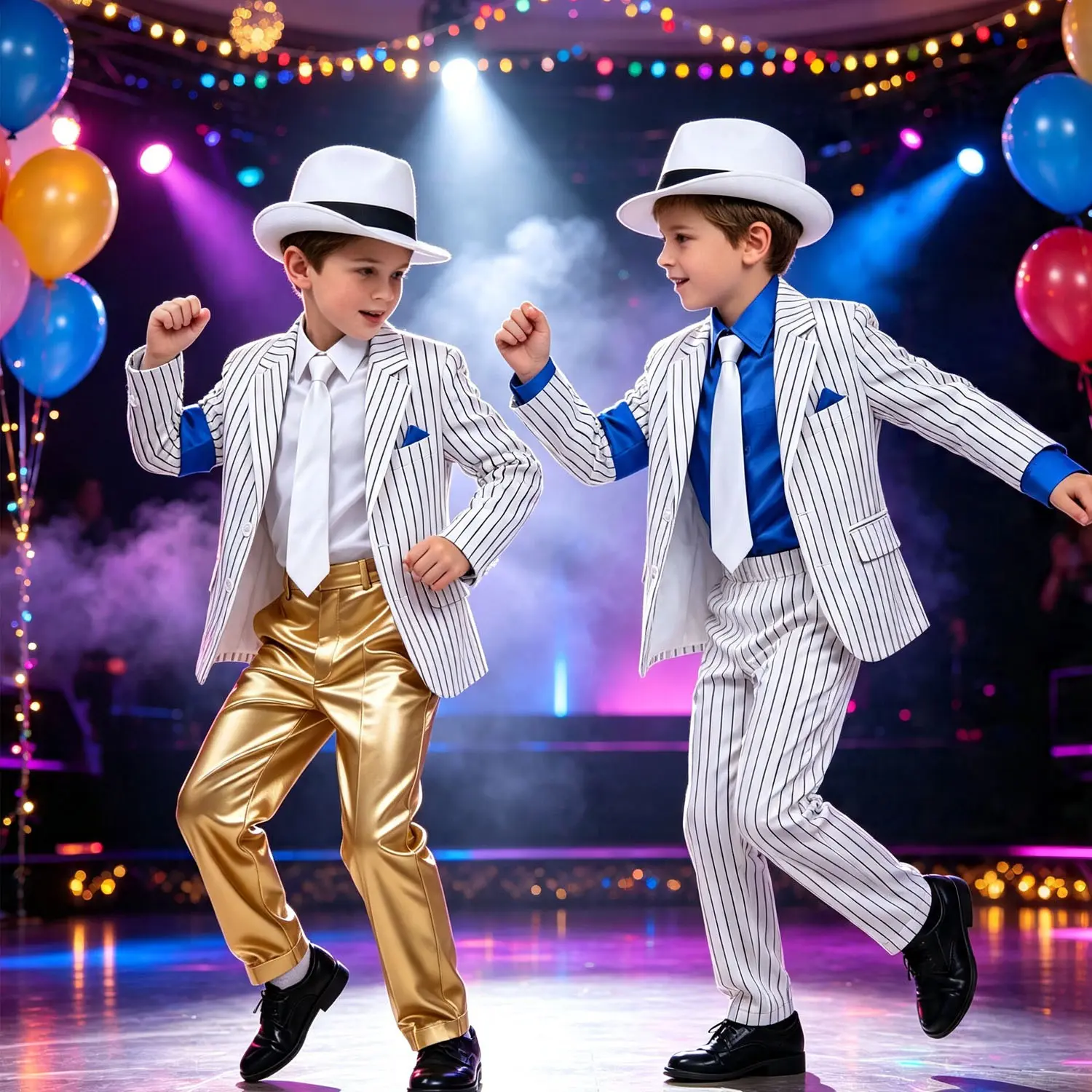 Boys' 80s-90s Pop Star Dance Costume - Poly-Cotton Kids' Cosplay Outfit for Halloween, Dance Show, Party Wear