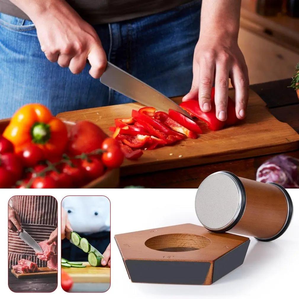 Rolling Knife Sharpener - Perfect Edge Every Time with Kitchen Knife Sharpener  - Knife Sharpening Kit - Knife Sharpener Roller with Magnetic Holder with 20 Degrees