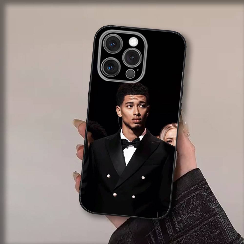 Football J-Jude B-Bellinghams Phone Case For iPhone 17,16,15,14,13,12,11,Pro,Max,Plus,Air,X,XS,Soft Black Funda