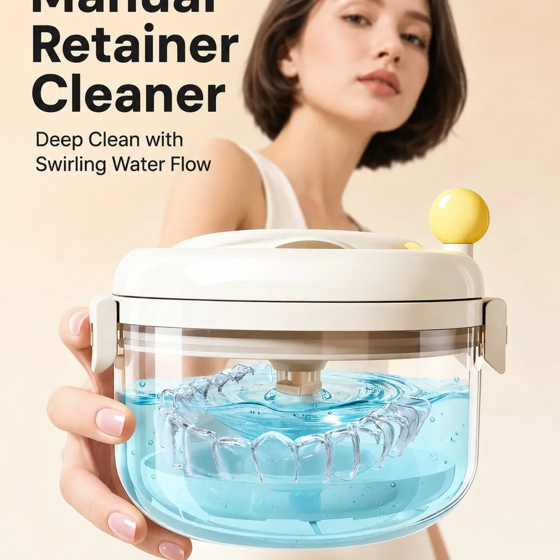 Retainers Cleaner Case, 3 Layer No-Leak Denture Cup with Mirror and Strainer for Soaking, Denture Bath Case for Aligner, Retainers, Mouth Guard, Night Guard