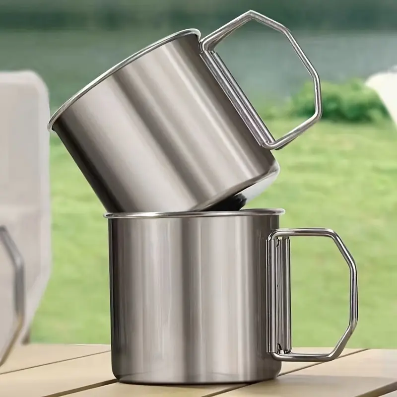 Stainless Steel Folding Water & Coffee Cup - Portable, Multi-Use Mug for Outdoor Camping, Picnics, and Hiking, 304, Outdoor Camping, Travel Cup