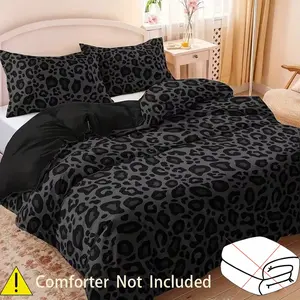 2/3pcs Leopard Print Decorative Bedding Set, 1 Duvet Cover + 1/2 Pillowcases, High-Definition Printing, Luxury Home Decor, All Seasons