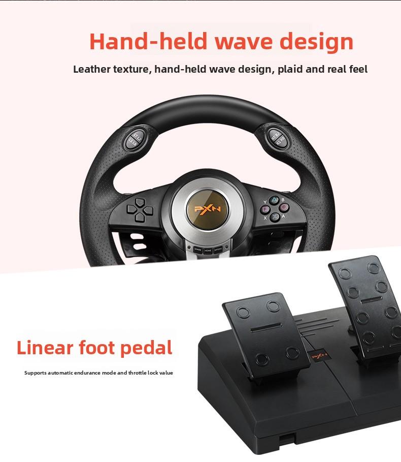 Ultimate Racing Experience!PXN-V3PRO Steering Wheel, Multi-System Support + One-Click Mode Switch, Dual Vibration + Stable Mount Set Complete