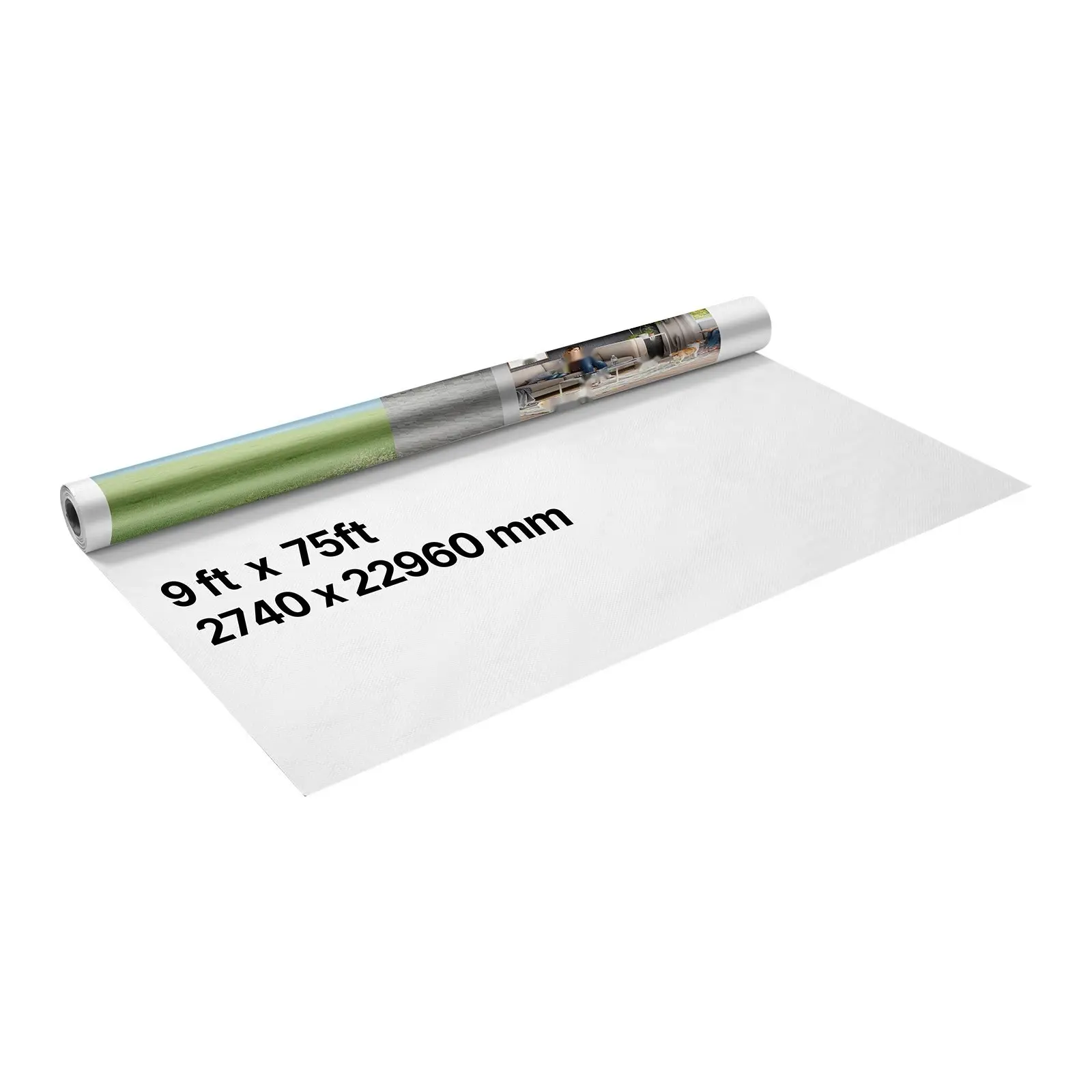 House Wrap and Vapor Barrier Film, 9 x 75 ft, 0.13 mm Thick Heavy-Duty Plastic Sheeting, Tear-Resistant Construction Covering for Moisture and Air Barrier in Residential and Commercial Buildings, White