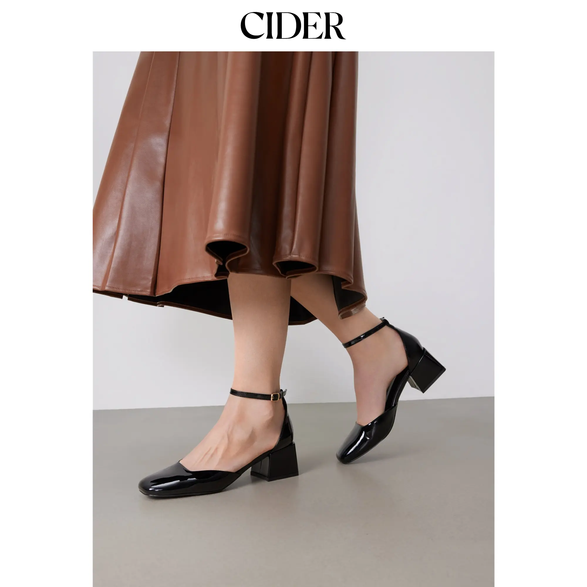 Cider FAUX PATENT LEATHER MARY JANE PUMPS SohoChic