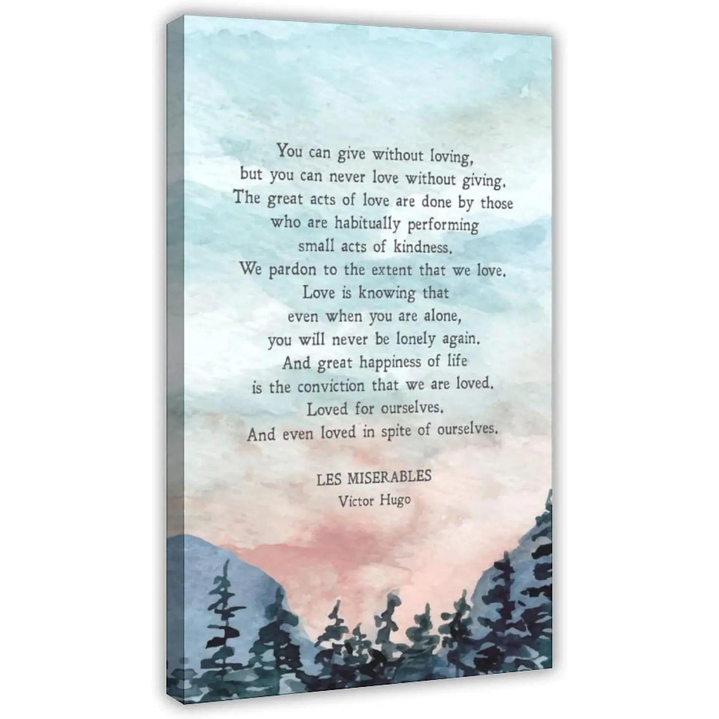 Victor Hugo Les Miserables Quote Canvas Poster Artwork, Home Decor Wall Prints for Bedroom, Living Room Aesthetic Murals