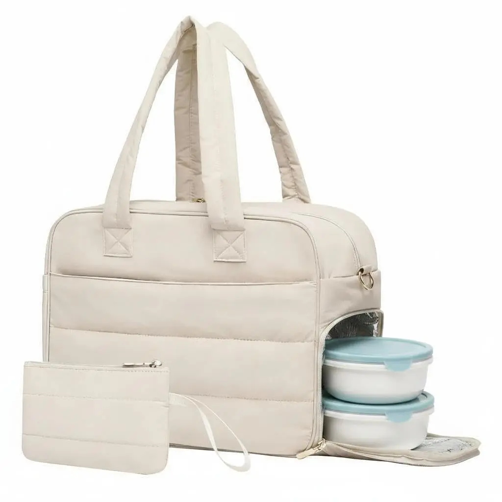 GARVEE Women's 3-in-1 Insulated Thermal Work Bag - Lunch Packing Accessory, Reusable Lunch Box, 17.3" Laptop Compartment, Detachable Portfolio & Shoulder Strap for Office, Travel
