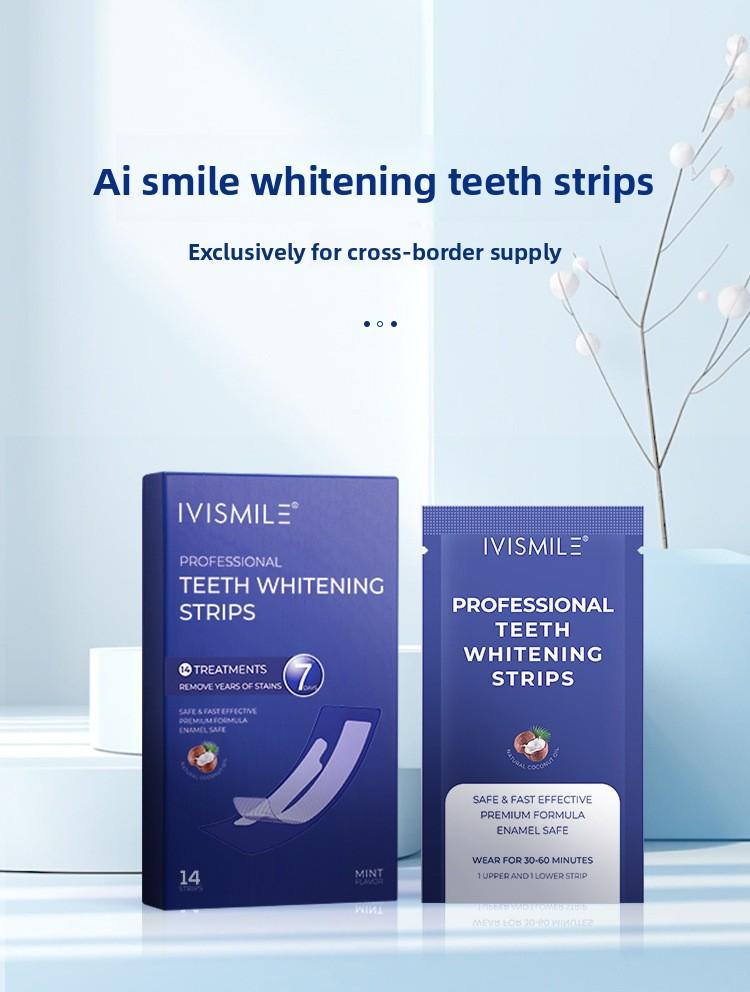 Ai Smile Teeth Whitening Strips, Yellow Stain Removal, Whitening, Sea Salt Cleansing, Brightening, Gentle, Cross-Border Supply, In-Stock