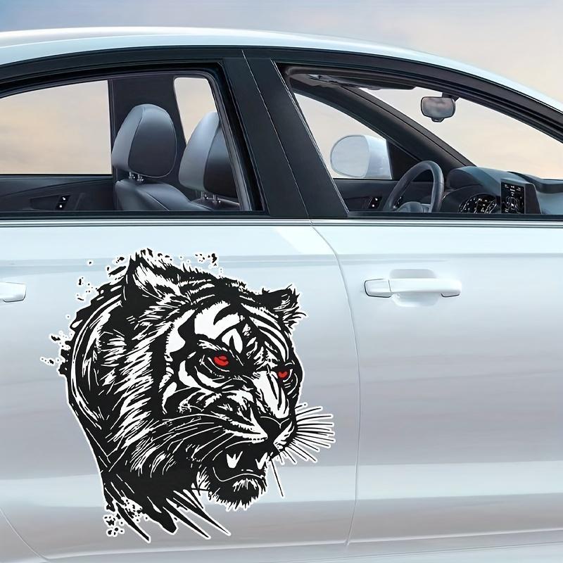 Tiger Head Pattern Car Sticker, 1 Pair Cool Car Vinyl Sticker, Car Bumper Sticker, Car Exterior Decoration Accessories for Car, Motorcycle, Car Truck Decal