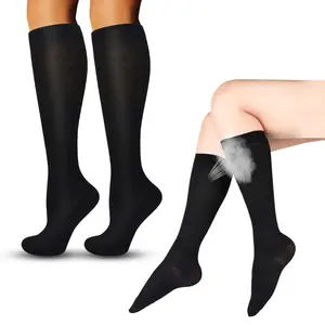 Compression socks, 4 pairs of copper-infused compression socks for men and women, polyester blend, smooth knit fabric, suitable for running, yoga, rock climbing, and cycling, Compression Sports Socks, Polyester Athletic Socks