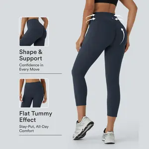 Halara UltraSculpt High Waisted Scrunch Butt Lifting Tummy Control Pocket Shaping Capri Training Leggings