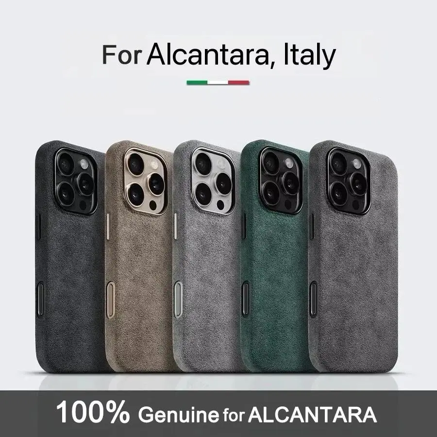 100% Italian for Alcantara for 16 15 17 Pro Max Air Magsafe Magnetic Luxury Cover Supercar Suede Leather Smartphone Shockproof Accessories anti theft Slim Stripe Custom Monogram Pink Striped Military Grade hello kitty mermaid hidden love Tough Artistic Ca