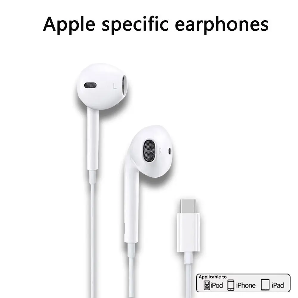 Type-C Wired Earphones, Semi-In-Ear, Hi-Res Digital Decoder, with Line Control Mic, Compatible with Phone/tablet/laptop