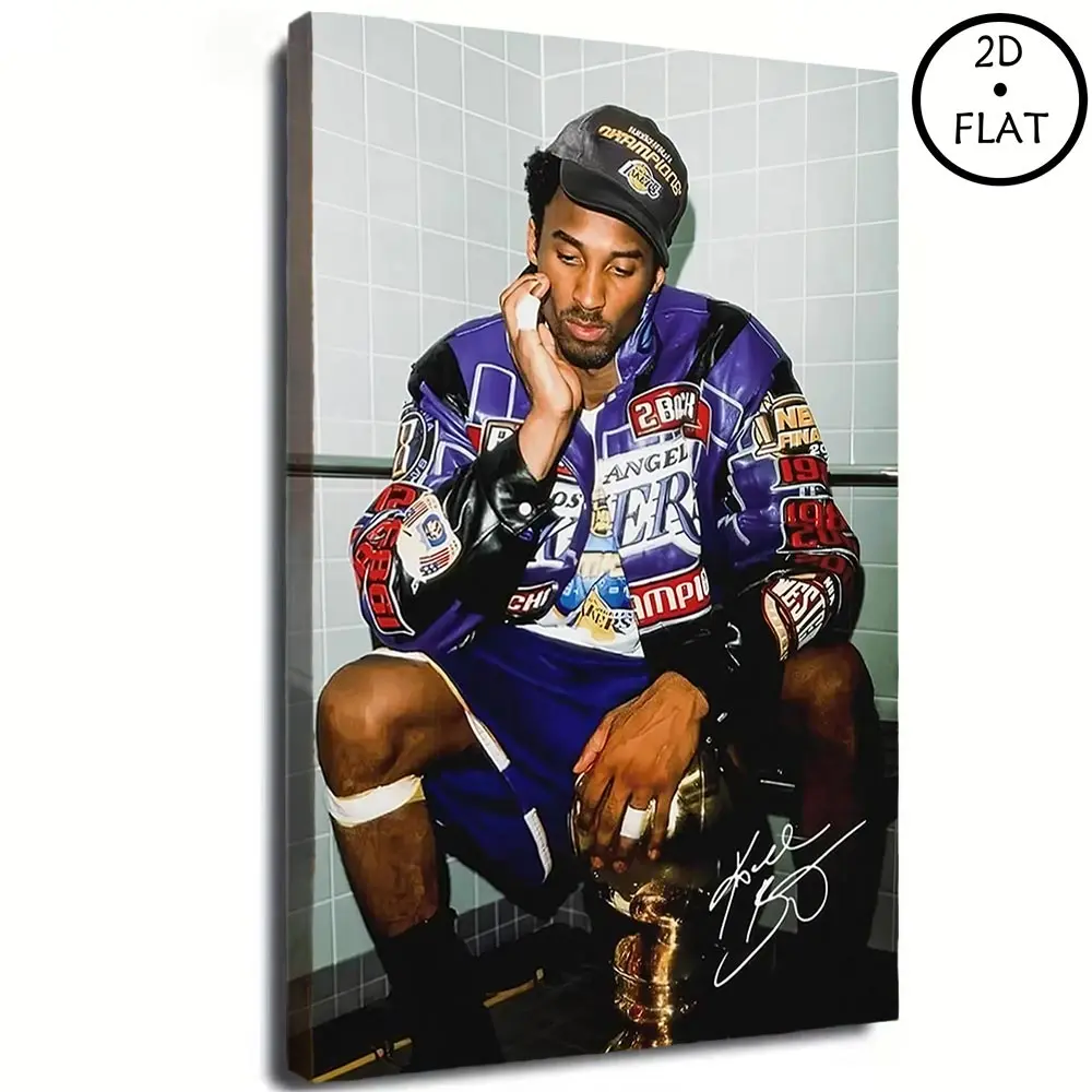 Inspirational Sports Wall Decor, Canvas Print of Motivational Kobe Bryant Athlete Theme, Artwork for Bedroom & Game Room Decoration,  poster for boyfriend  , dopamine   Decor   items church unique art decoration