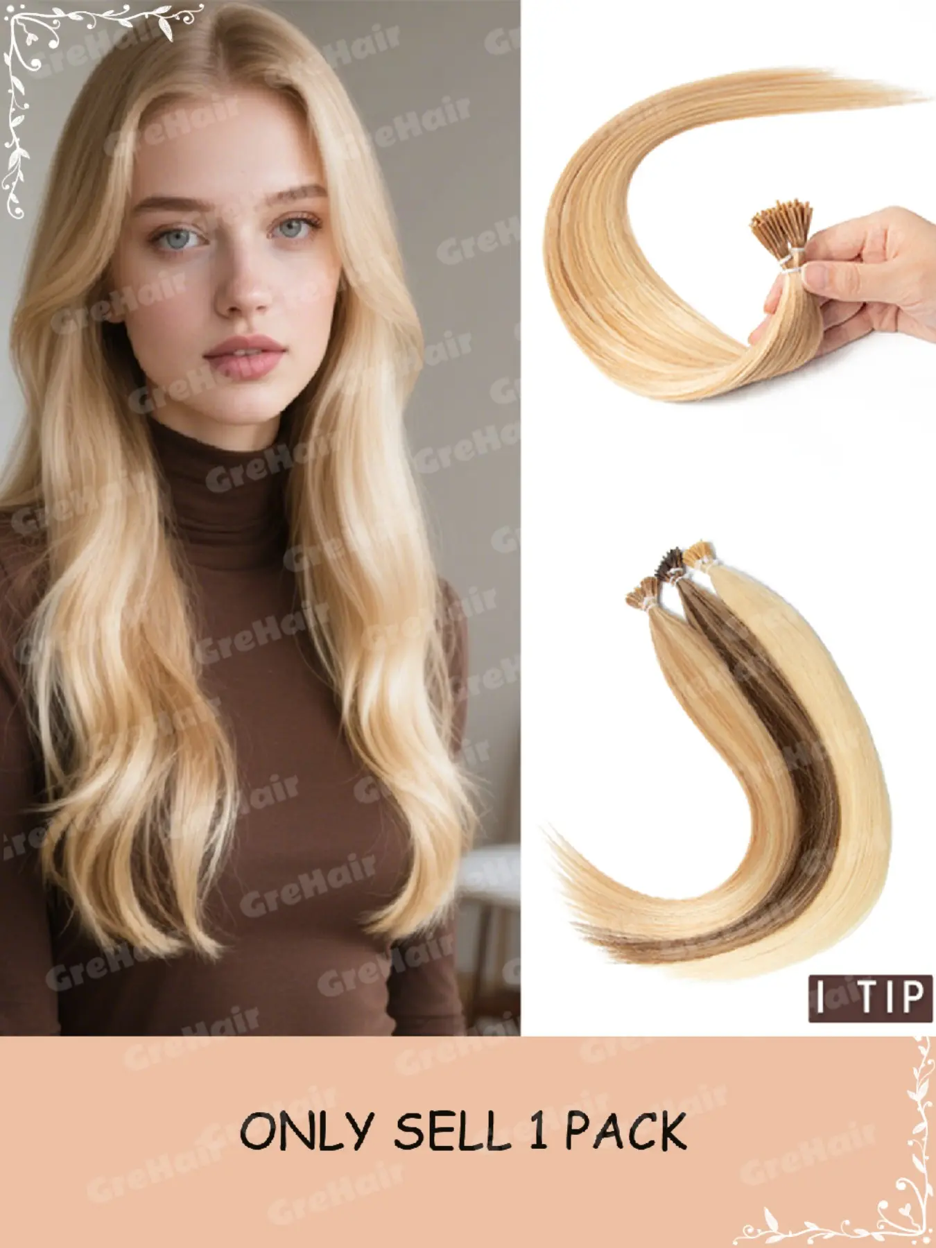 Type I tip Real Human Hair Extensions, Single Pack 30g with 50 Bundles, Multiple Lengths and Colors Available, Daily Use for Various Scenes