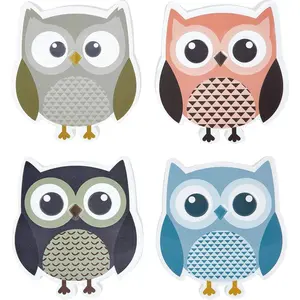 4 Pack Cute Owl Shaped Magnetic Felt Dry Erase Eraser for Whiteboard Chalkboard, Suitable for Classroom Office Home, Random Color