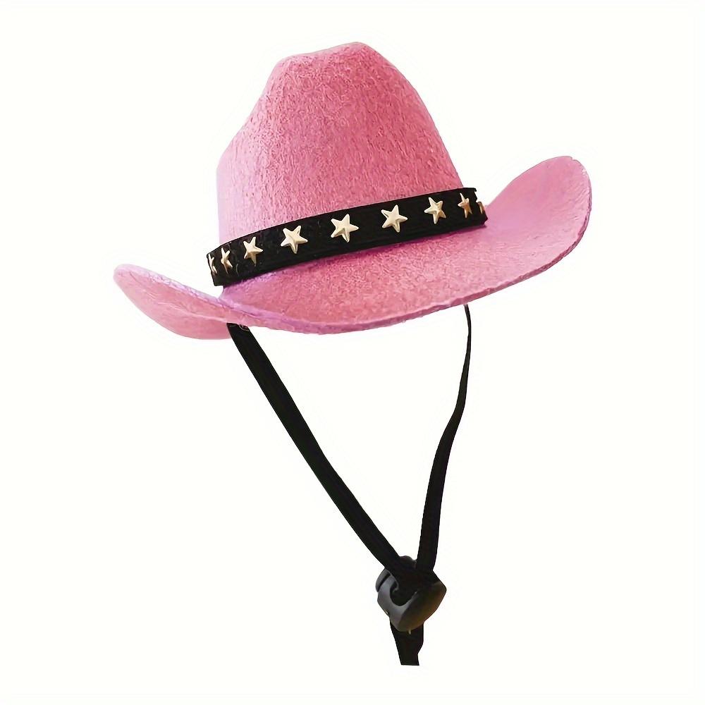 1pc Mini Cowboy Pet Hat with Tether for Small Dogs and Cats - Machine Washable, All-Season Polyester Woven Accessory for Holiday Parties and Outings, Breed-Specific Design