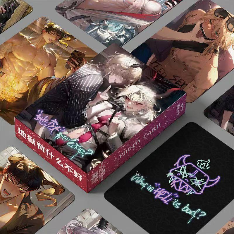 55 Pcs/Set New Game What in HELL Is Bad Laser Lomo Card Character 3 Inches Photocard Fans Friends Collection Cosplay Gift