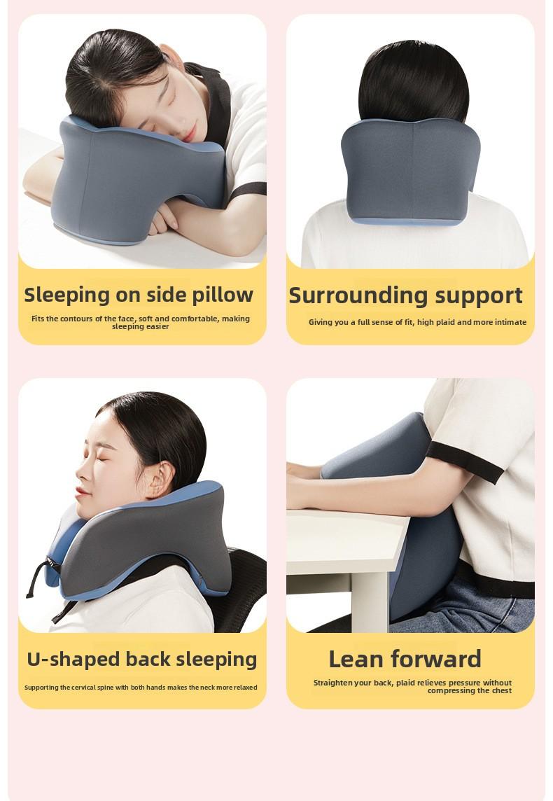 Office U-shaped Nap Pillow Multifunctional Tool for Students to Sleep on Stomach at Desk During Lunch Breaks with 6 Major Functional Areas