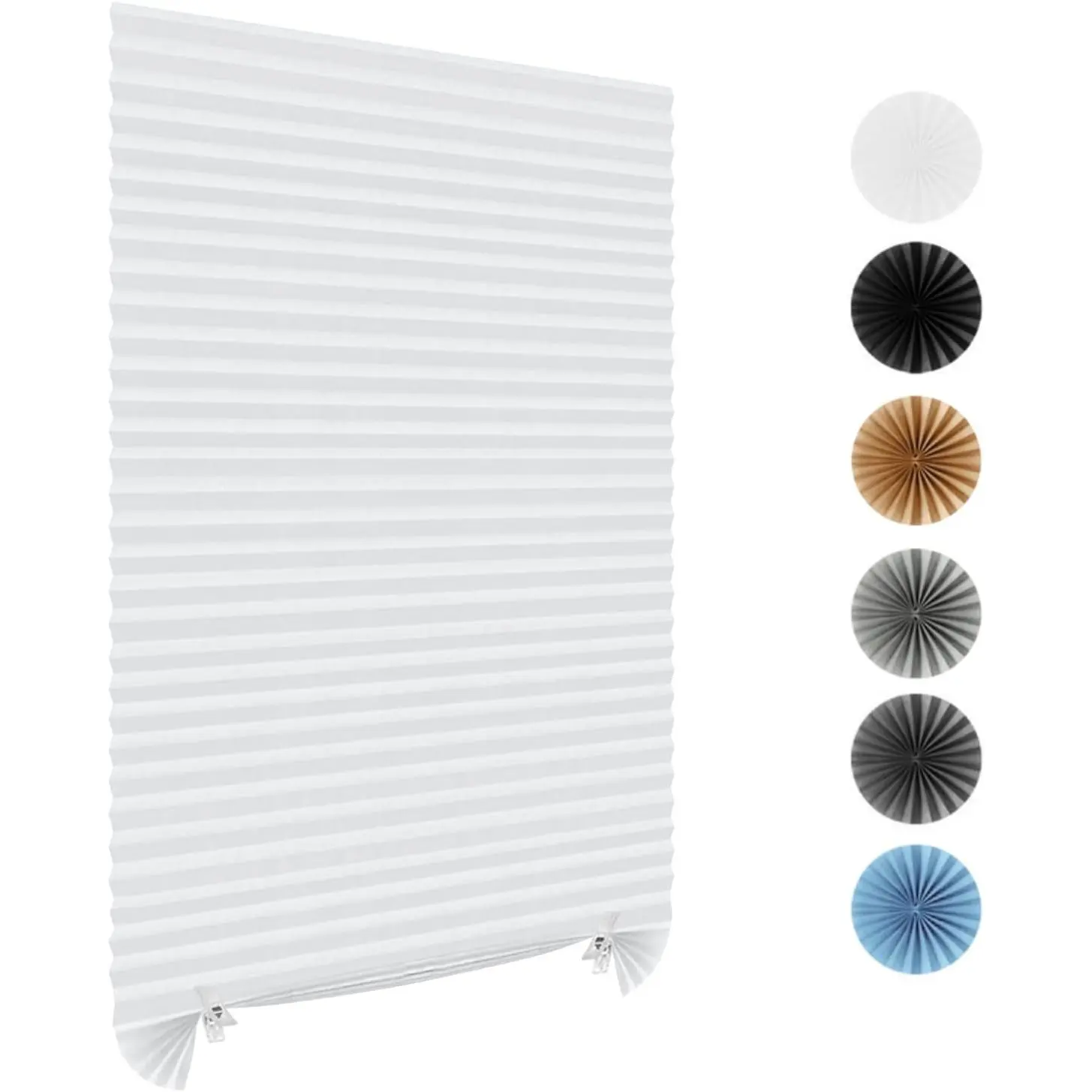 Stick  Blinds for Windows, No Drill Blinds Temporary Window Blinds No Drilling Door Blinds Light Filtering Pleated Paper Blinds and Shades Clip  Blinds for Kitchen Patio Bathroom