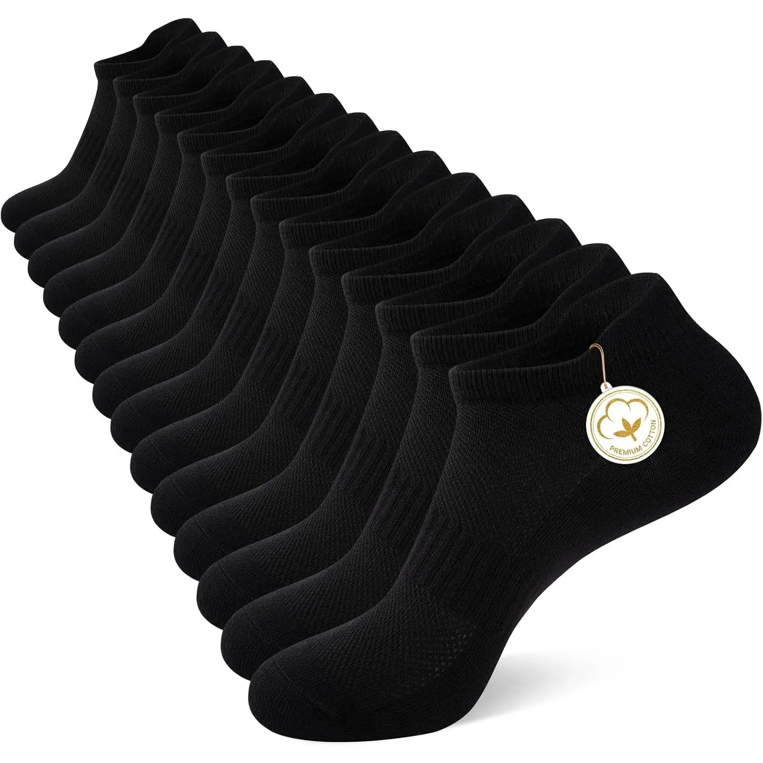 7 Pairs Mens Ankle Socks Cotton Low Cut Thin Breathable Comfort Casual Socks with TabGift.