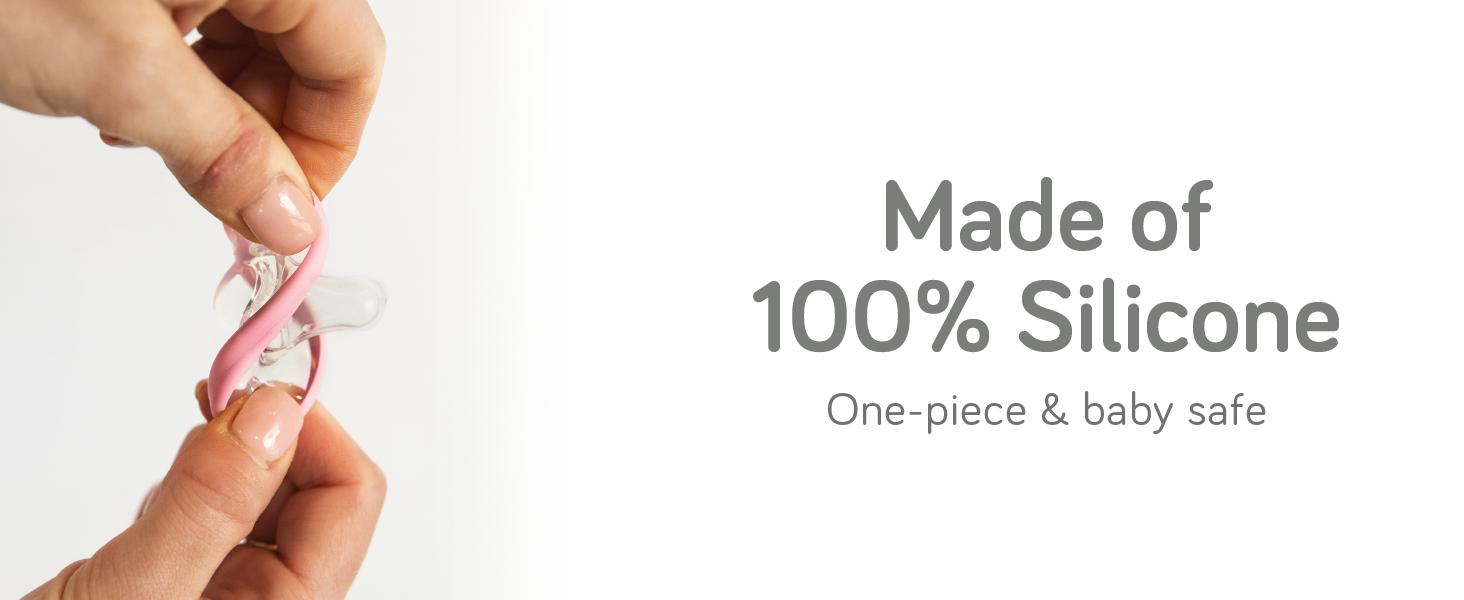 Baby Pacifiers 0-3 Month - Orthodontic, Curves Comfortably with Face Contour, Award Winning for Breastfeeding Babies, 100% Silicone, Perfect Baby Registry Gift 2pk,Grey