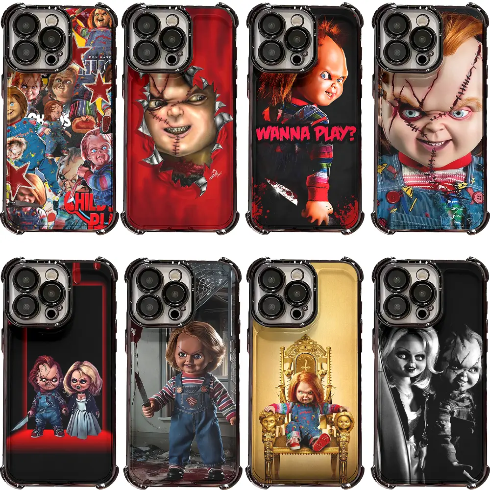 Chucky Horror Phone Case Child's Play Scary Doll Tiffany Cover For iPhone 17-11 & Samsung S26-S23 Ultra Shockproof Horror Movie Protective Cover