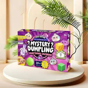 Prime Day Deal 24 Flashing Dumpling Countdown Calendar Blind Box, Colorful Stress Relief Squishy Fidget Toy, Creative Squeeze Sensory Toy for Kids Adults, Birthday Christmas Thanksgiving 4th of July Gift Summer Sale