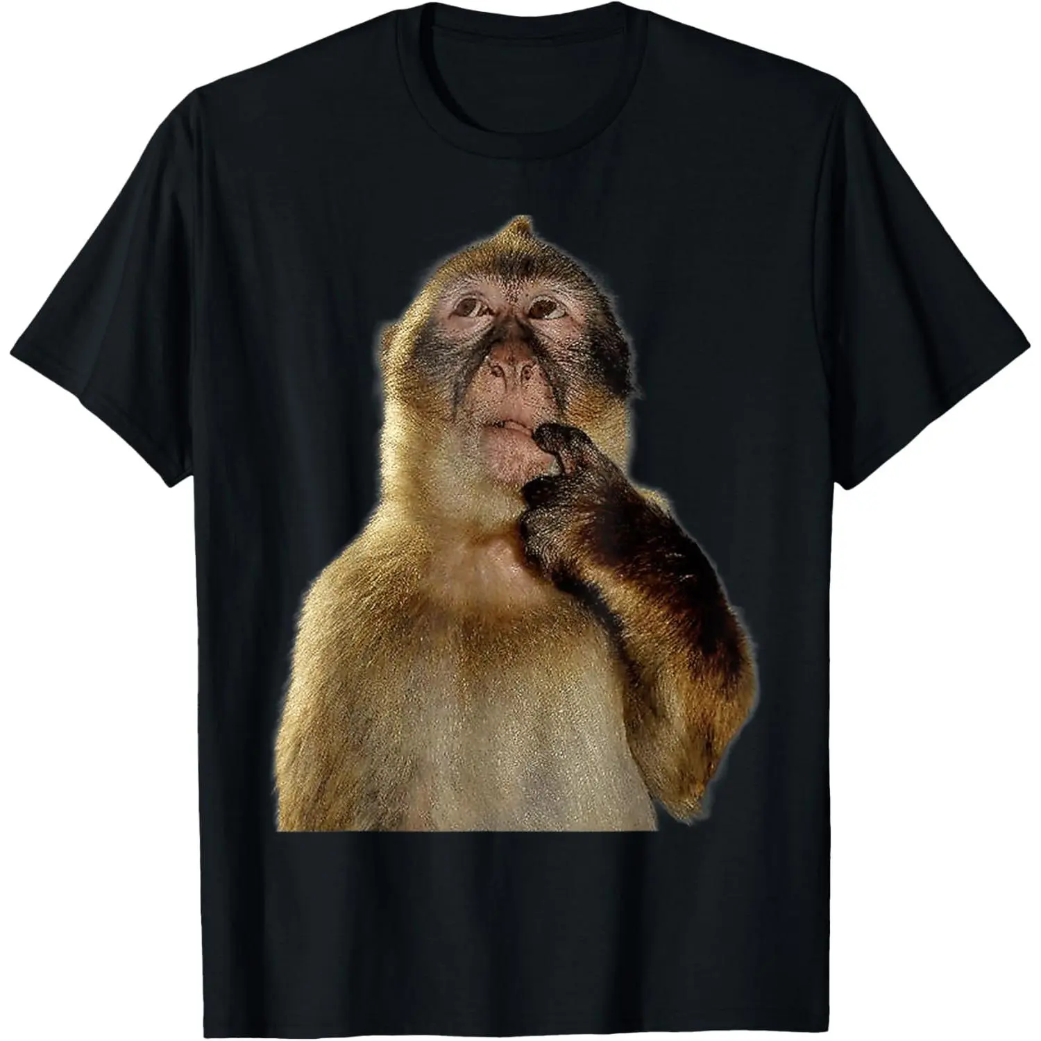 Men's Short-Sleeve T-Shirt - Funny Thinking Monkey Meme Cute Design, Sports & Outdoor Active Wear Top campingessentials