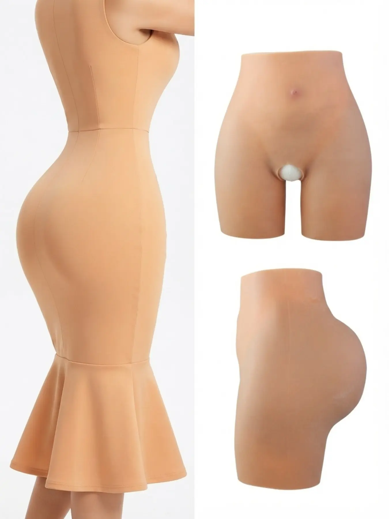 Soft Silicone Underwear, Shapewear Girdle, Butt Lifter, Smooth Fit, Invisible Under Formal Dresses, High Waist, Slim-Fitting, All Seasons