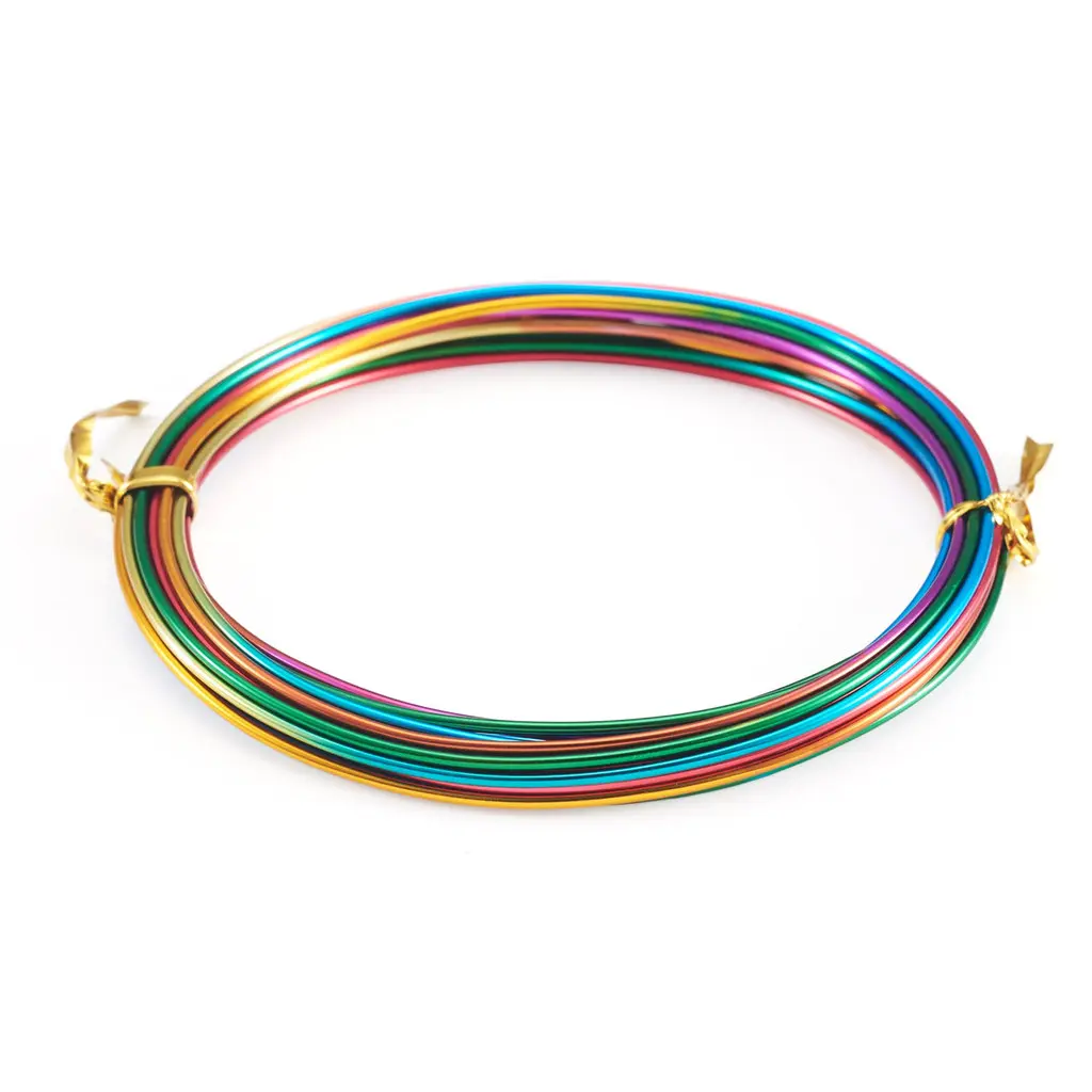 Gradient Color Round Aluminum Craft Wire, 1.5mm Diameter, 1 Roll (Approx 5m/16.40 ft) for DIY Hobby Projects