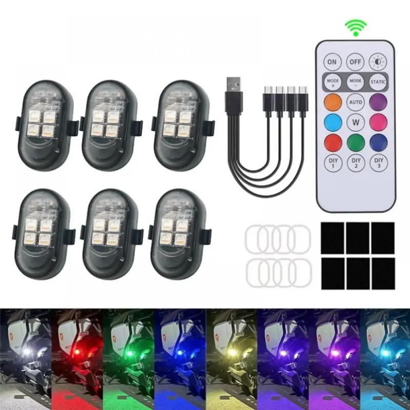 Wireless LED Strobe Lights Car Decor Atmosphere Light Warning Lights RGB Led Aircraft Strobe Lights Car Motorcycle LED Lights Wireless LED Strobe Lights Car Decor Atmosphere Light Warning Lights RGB Led Aircraft Strobe Lights Car Motorcycle LED Lights