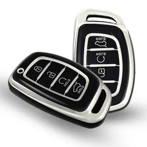 4 Bottons Smart Key Fob Case Cover for Hyundai Tucson Santa Fe Rena Sonata Elantra Creta Ix35 Ix45 I10 I30 I40 Solaris Accent